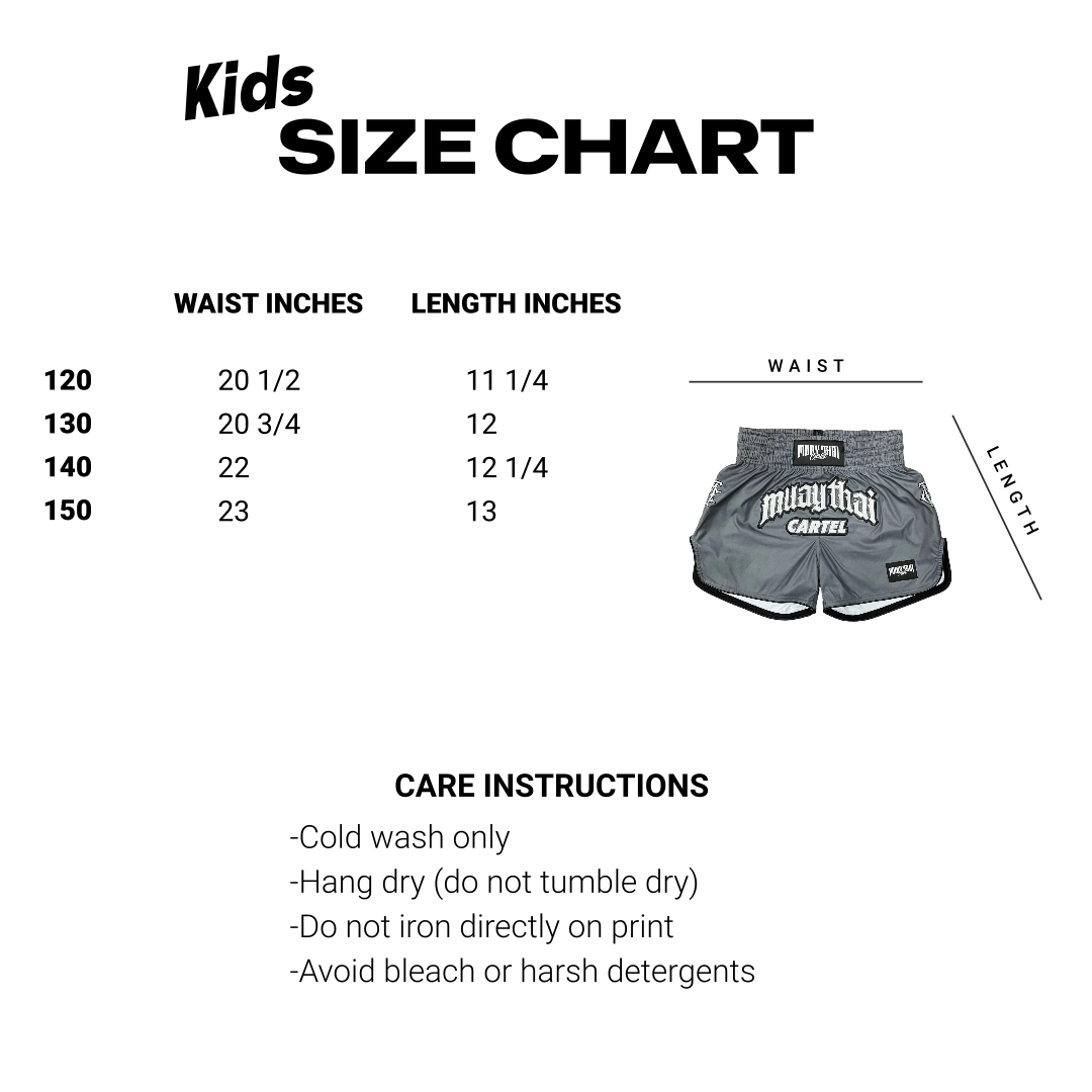 GUNMETAL MUAY THAI SHORTS