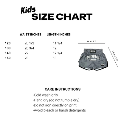 GUNMETAL MUAY THAI SHORTS